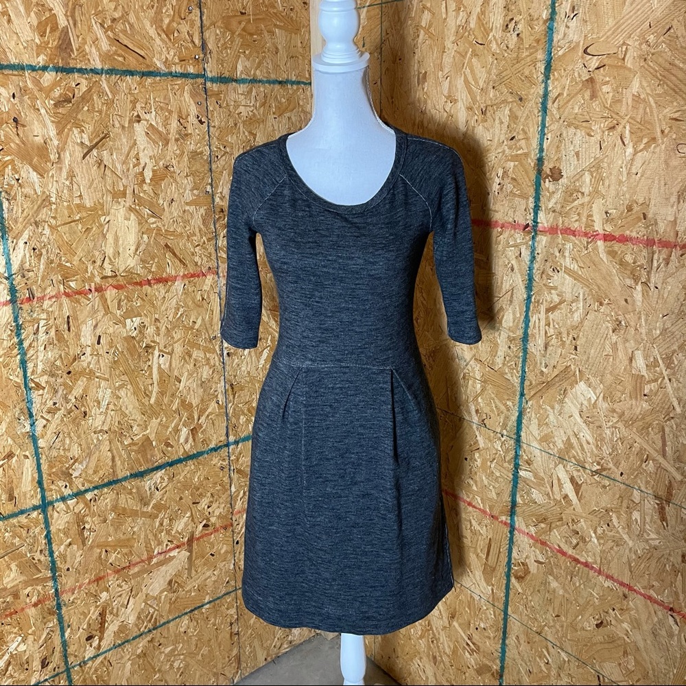 Charcoal Gray Knit Fit-and-Flare Dress - Women's